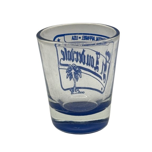 Vintage Souvenir Shot Glass Ft Lauderdale Florida Coastal Palm Tree - Picture 3 of 4